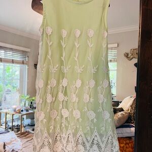 Lapis Green Scoop Neck Sundress - Girls 10/12